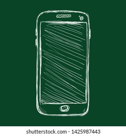 Vector Dirty Chalk Sketch Illustration - Smartphone