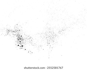Vector dirty dust grain isolated black color grunge texture illustration background