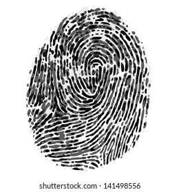 Vector dirty fingerprint on white background