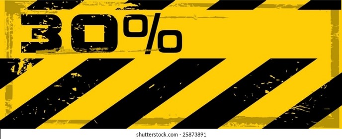 the vector dirty orange danger banner with text