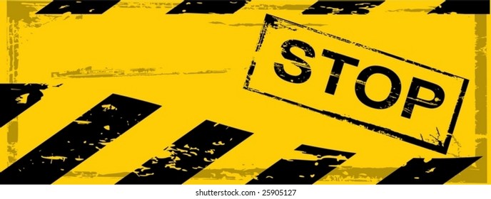 the vector dirty orange danger banner with text stop