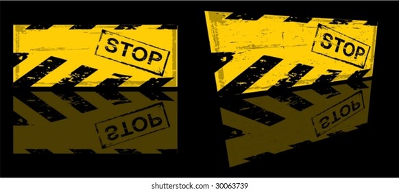the vector dirty orange danger banner with text stop