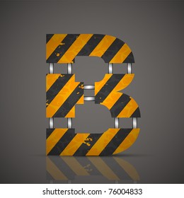 Vector dirty technical alphabet letter B