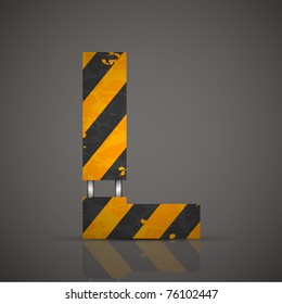 Vector dirty technical alphabet letter L