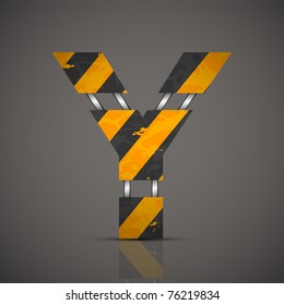 Vector dirty technical alphabet letter Y
