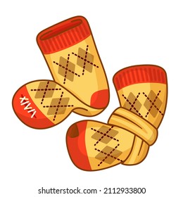 Vector dirty and torn socks in a cartoon style
