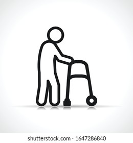 Vector Disability Walker Symbol Icon Stock Vector (Royalty Free ...