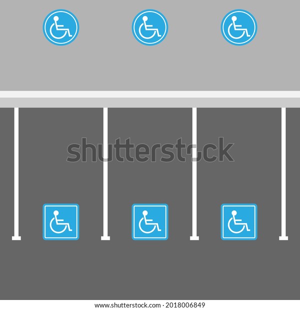 Vector Disabled Parking Background Wheelchair Blue Stock Vector