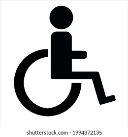 Vector Disabled Person Icon Wheelchair Stock Vector (Royalty Free ...