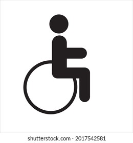 Icono de persona con discapacidad vector en silla de ruedas