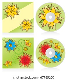 vector disc cover with flowers