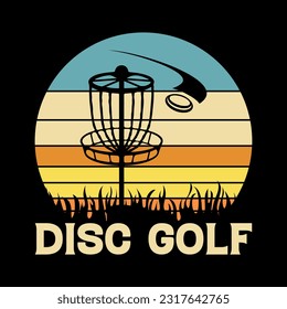 Vector Disk Golf Silhouette Disc Golf Player und Symbole Vektorgrafik