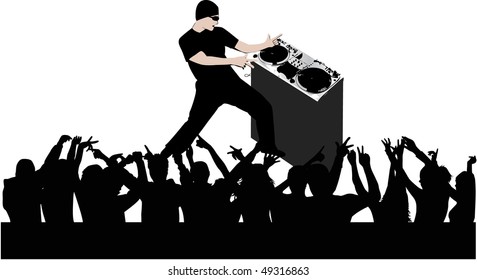 vector disc jokey composition