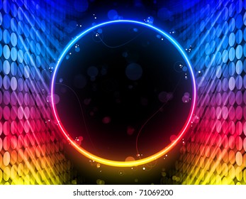 Vector - Disco Abstract Circle Box on Black Background