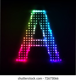 Vector Disco alphabet. Letter A