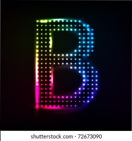 Vector Disco alphabet. Letter B