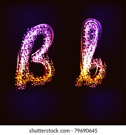 Vector Disco alphabet. Letter B