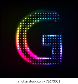 Vector Disco alphabet. Letter G