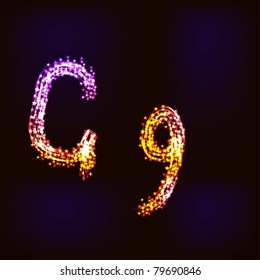 Vector Disco alphabet. Letter G