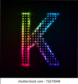 Vector Disco alphabet. Letter K