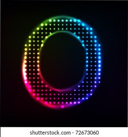 Vector Disco alphabet. Letter O