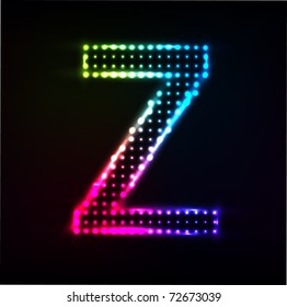 Vector Disco alphabet. Letter Z