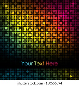Vector disco background with colorful lights