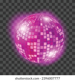 Vector disco ball. club sphere, reflection shiny, dance entertainment.