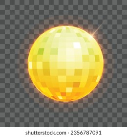 Vector disco ball. mirror reflected circle glamorous ball for night club dance party decent vector realistic