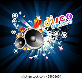 VECTOR Disco Dance fondo colorido de música