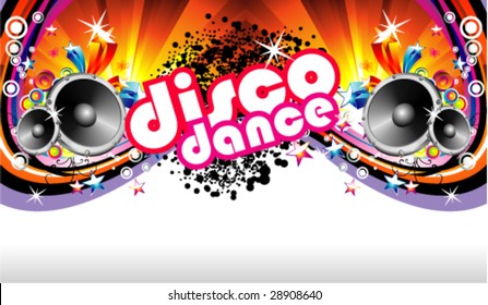 VECTOR Disco Dance fondo colorido de música