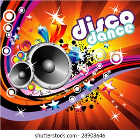 VECTOR Disco Dance fondo colorido de música