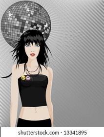 vector disco girl