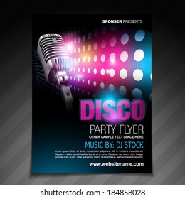 vector disco party flyer brochure design