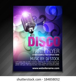 folleto del folleto de la fiesta de discoteca vectorial y plantilla de afiches