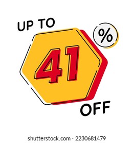 Vector de descuento de hasta el 41%, adecuado para contenido publicitario