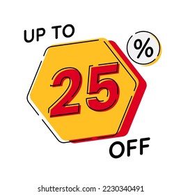 Vector of discount up to 5%, suitable for advertising content
