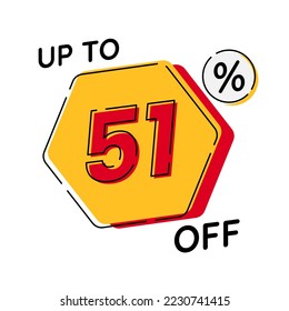 Vector of discount up to 51%, suitable for advertising content