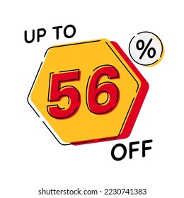 Vector of discount up to 56%, suitable for advertising content