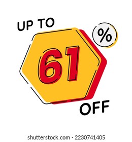 Vector of discount up to 61%, suitable for advertising content