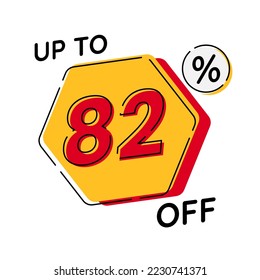 Vector of discount up to 82%, suitable for advertising content
