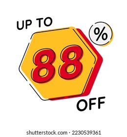 Vector of discount up to 88%, suitable for advertising content