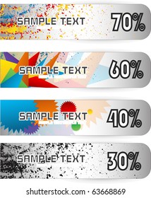 vector discount banner set