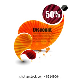 Vector discount banner, transparent shadow easy replace background.