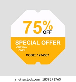 Vector discount coupon flyer sticker or banner.