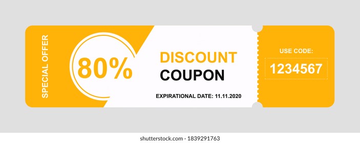 Vector discount coupon flyer sticker or banner.