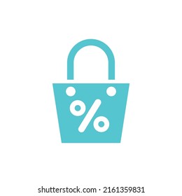 Vector discount design in the form of a bag. discount icon design, discount percentage. suitable for advertising, marketing, presentation, product promotion to attract consumers