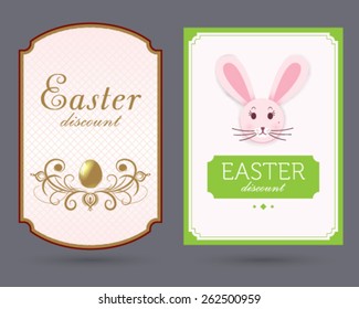Vector discount Easter label, banner, tag.