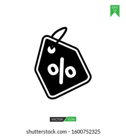Vector Discount icon isolated on white background. Discounts labl illustration with flat style design