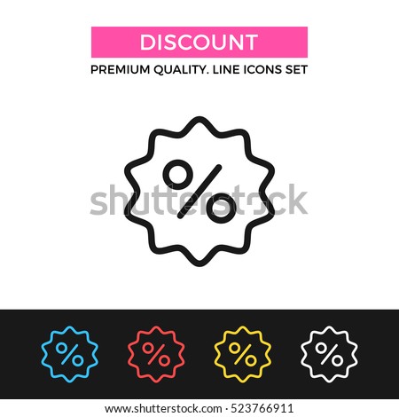 Vector discount icon. Shopping sale, clearance concept. Premium quality graphic design. Signs, outline symbols collection, simple thin line icons set for websites, web design, mobile app, infographics